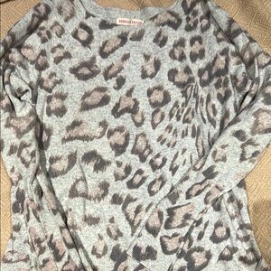 Rebecca Taylor Gray Leopard Print Sweater